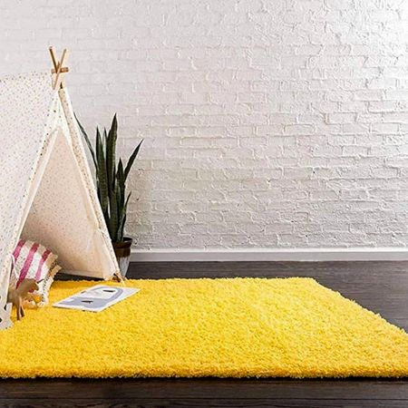 Slip Yellow Shaggy Rug